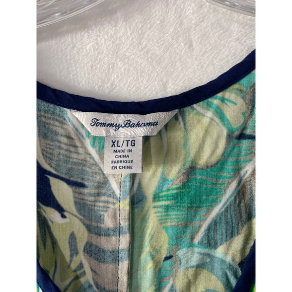 Tommy Bahama Womens XL Lovely Leaves Tropical Palm Midi Shift Dress Resort - Picture 6 of 8
